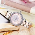 shengke k0075 fashion diamond steel belt ladies watch factory direct sales 2021 new